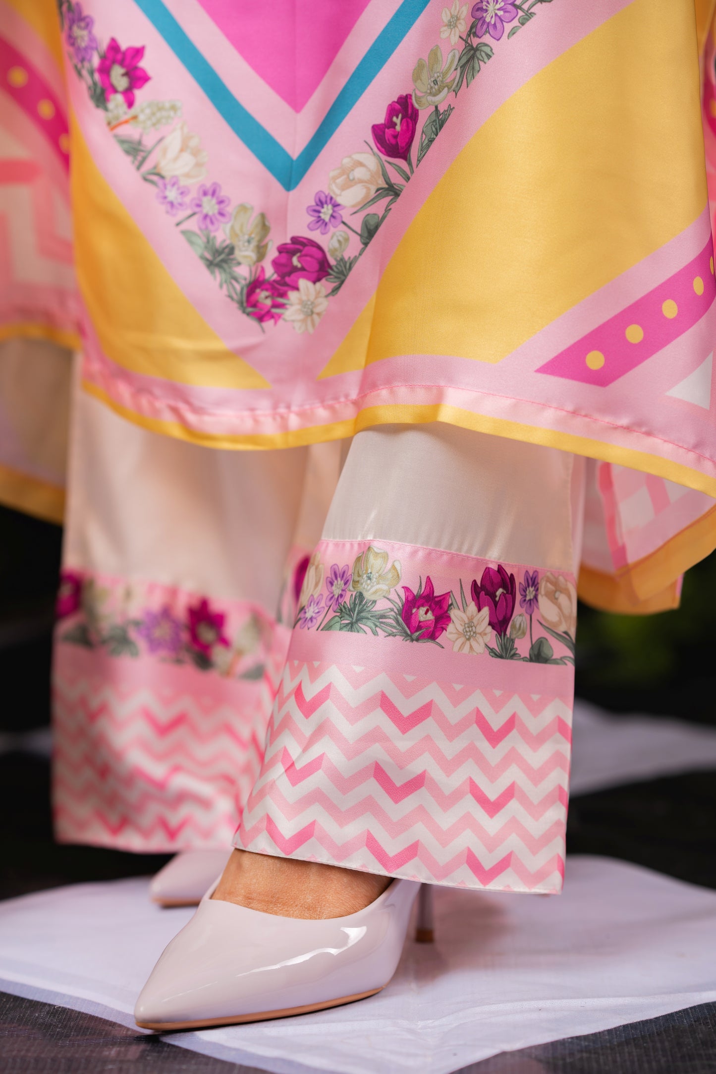 Pink Mirage  Long Kameez And Pant