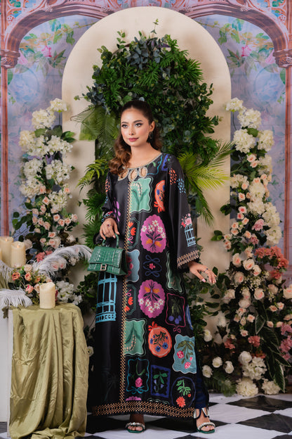 Midnight Bloom Long Kameez And Pant