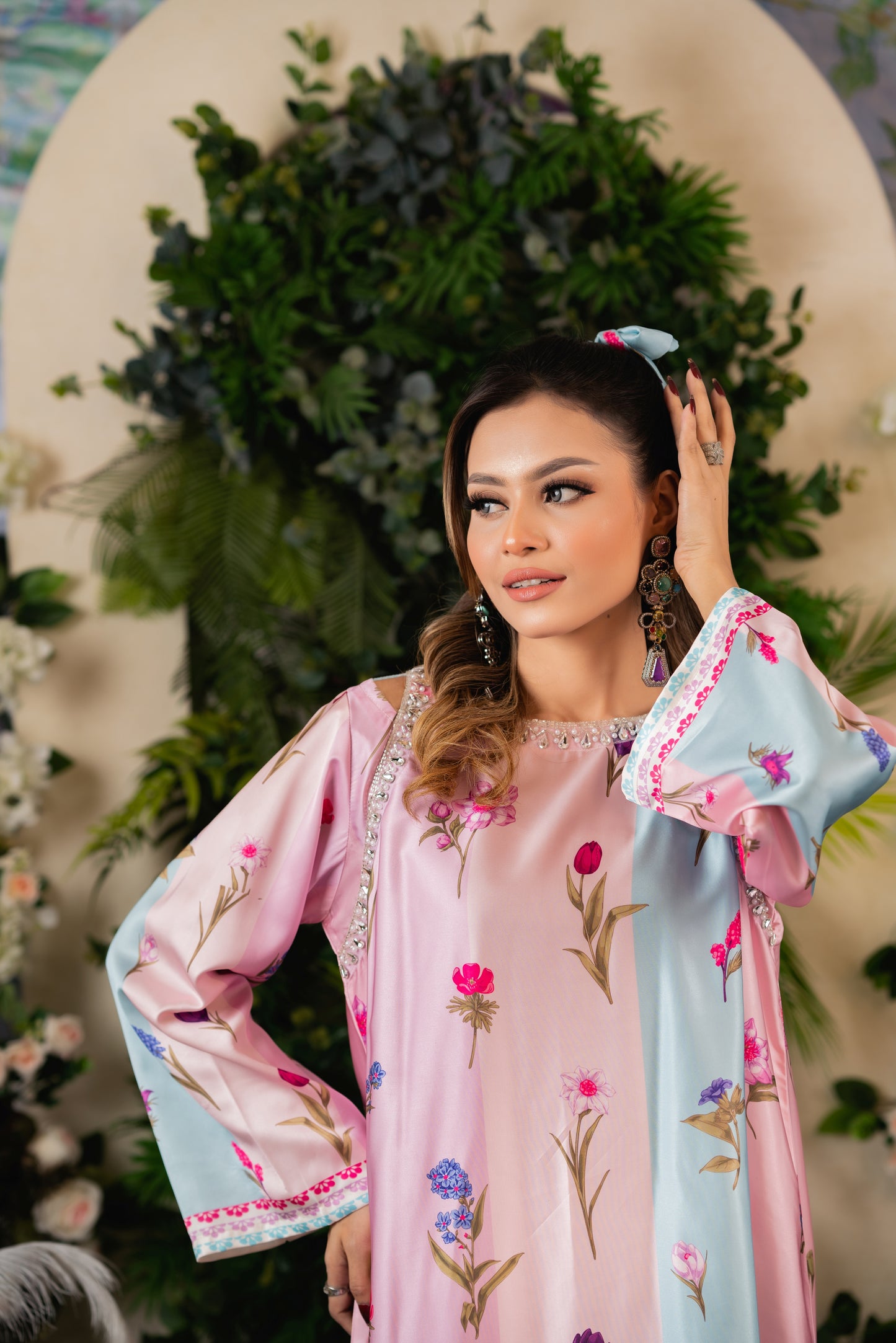 Pastel Blossom Long Kameez And Pant
