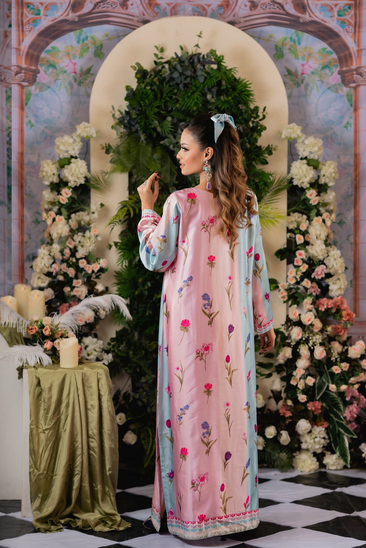 Pastel Blossom Long Kameez And Pant