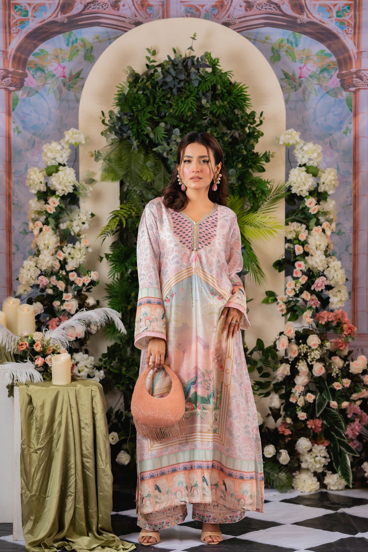 Blush Elegance Ensemble Long Kameez And Pant