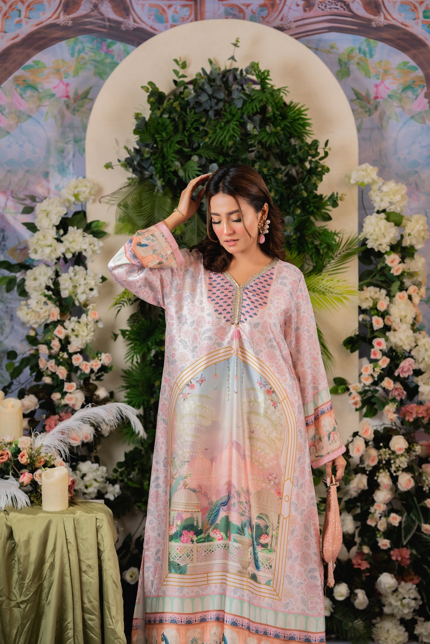 Blush Elegance Ensemble Long Kameez And Pant