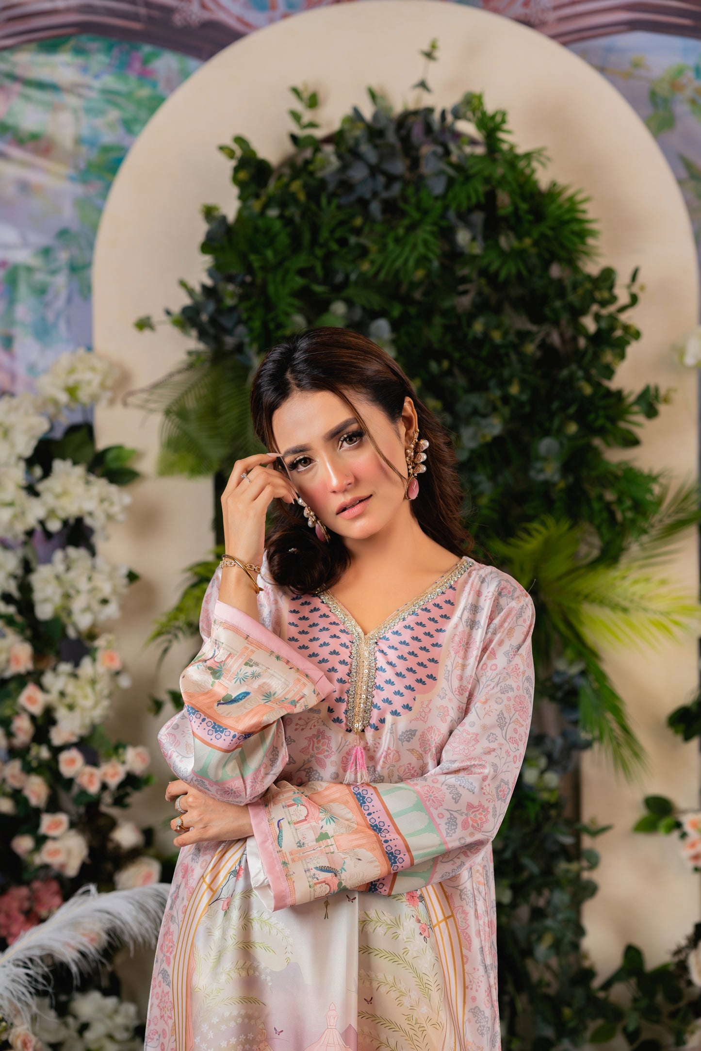 Blush Elegance Ensemble Long Kameez And Pant