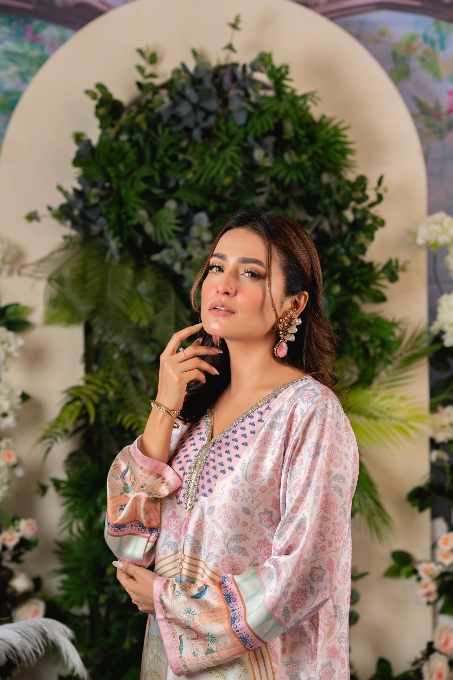 Blush Elegance Ensemble Long Kameez And Pant