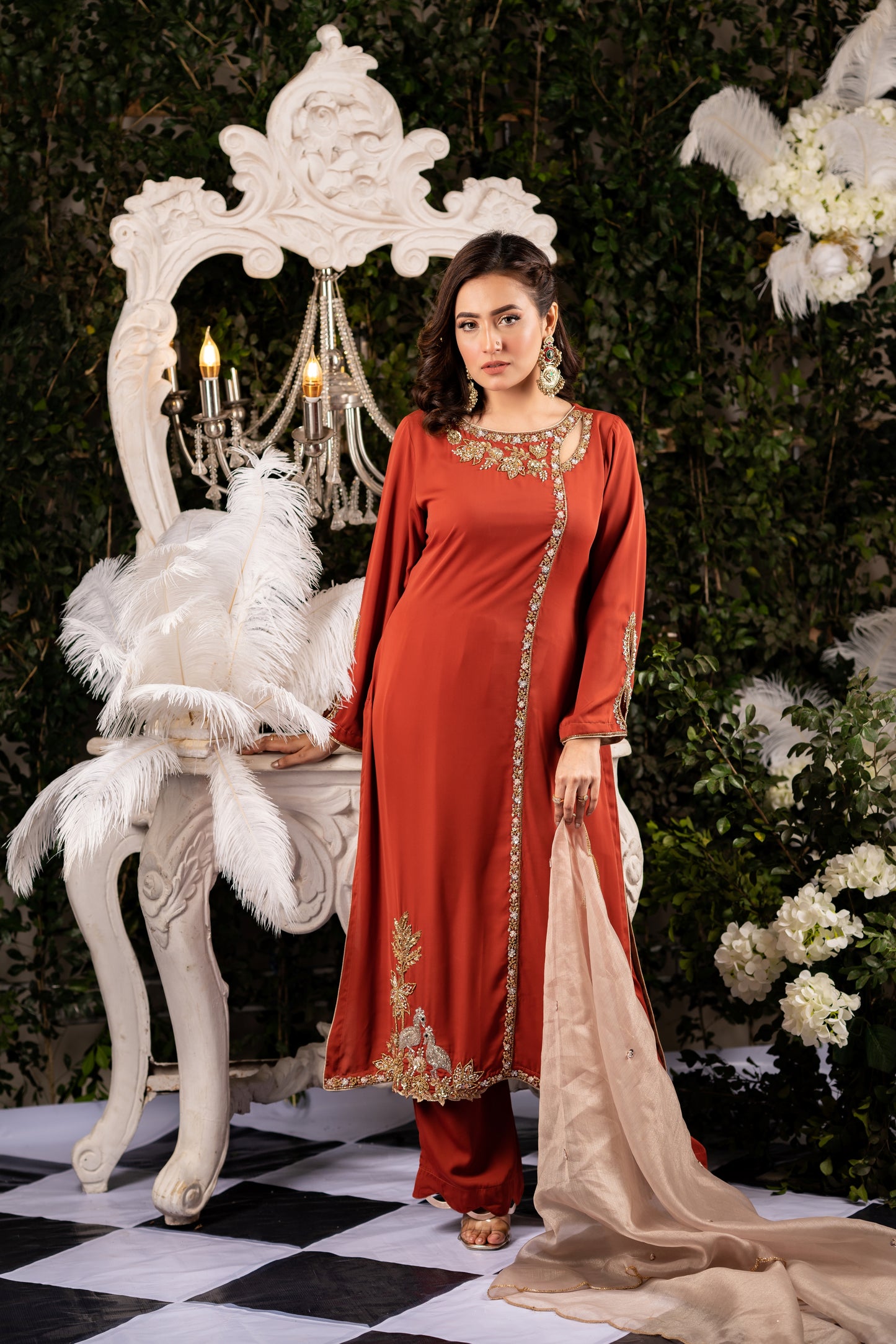 Regal Rust Shalwar Kameez Set