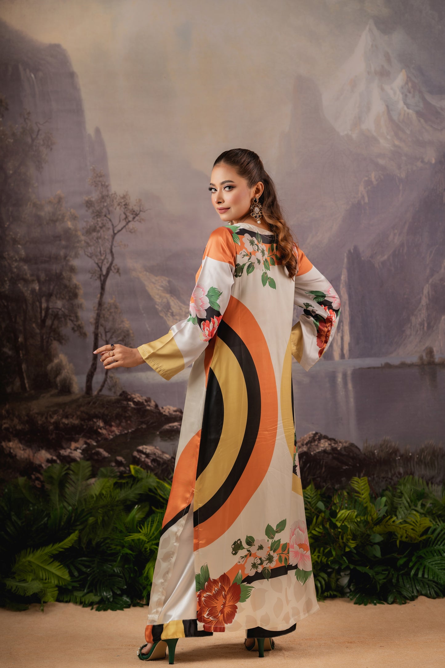 Sunset Bloom Kameez Long Kameez And Pant
