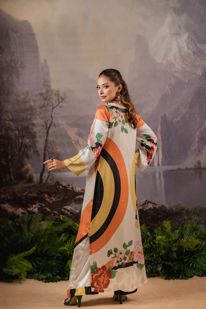 Sunset Bloom Kameez Long Kameez And Pant