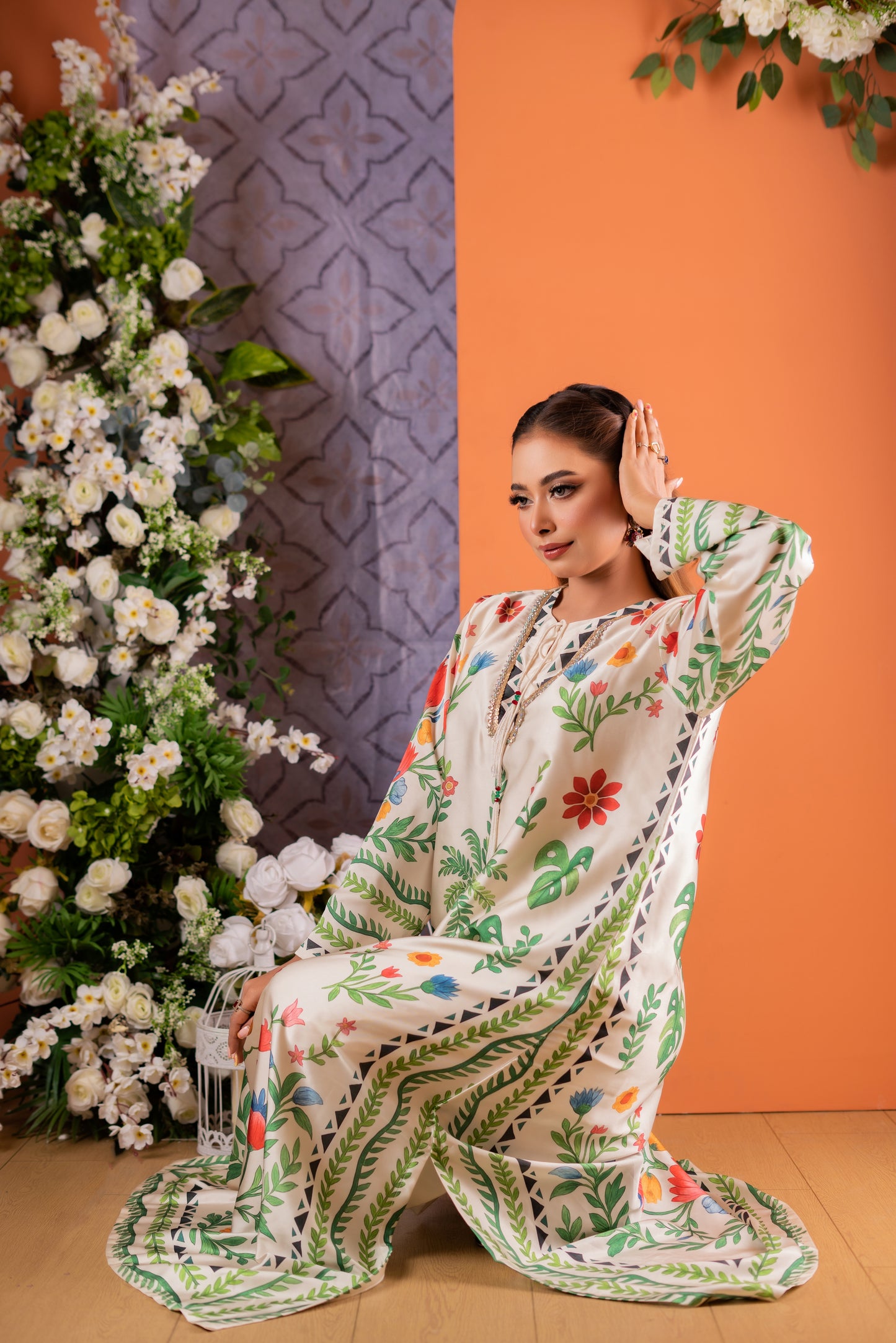 Blooming Paradise Long Kameez And Pant
