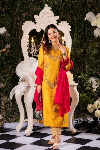 Sunlit Mustard Embellished Kameez