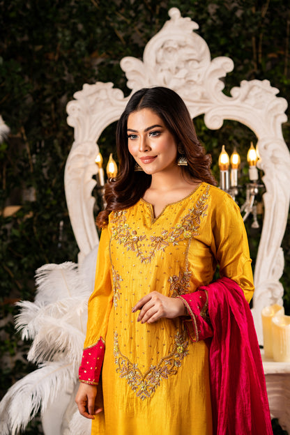 Sunlit Mustard Embellished Kameez