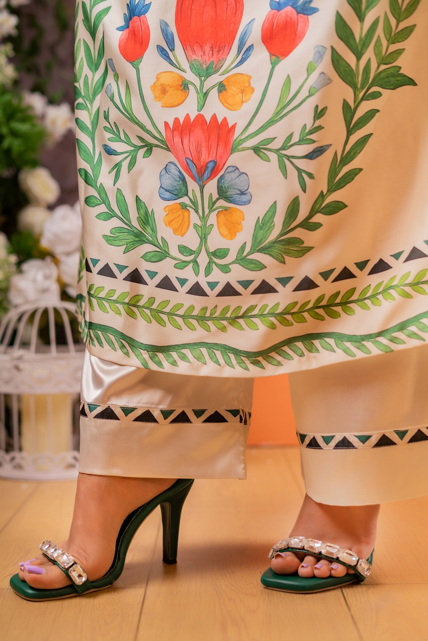 Blooming Paradise Long Kameez And Pant
