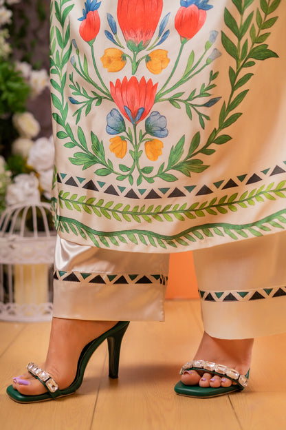 Blooming Paradise Long Kameez And Pant