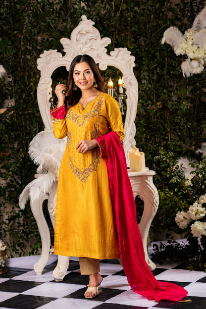 Sunlit Mustard Embellished Kameez