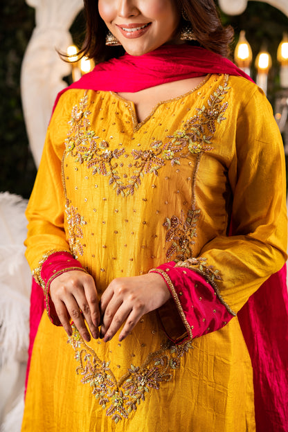 Sunlit Mustard Embellished Kameez