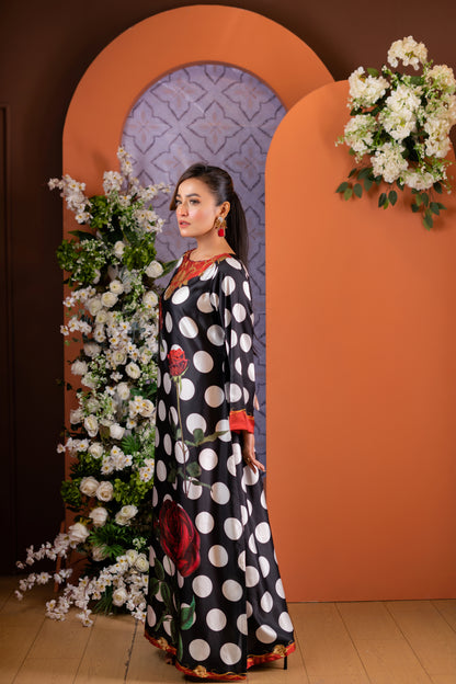 Polka Rose Long Kameez And Pant