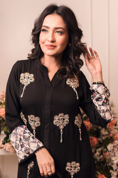 Black Elegance Embroidered Co-Ord