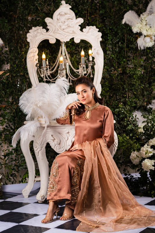 Copper Embellished Kameez