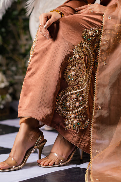 Copper Embellished Kameez