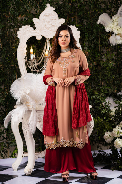 Sweet Brown Karchupi Kameez