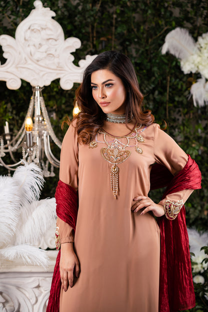 Sweet Brown Karchupi Kameez
