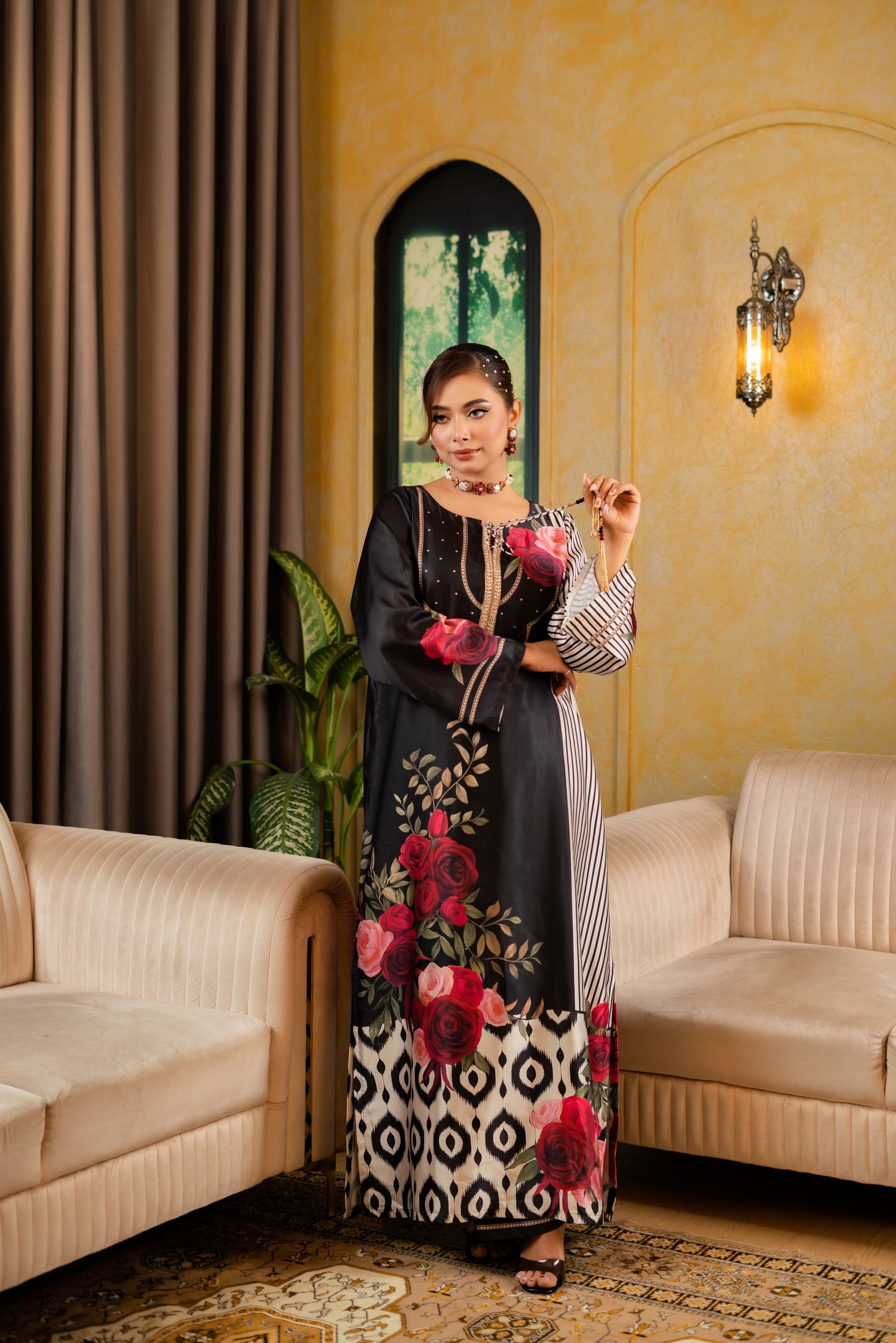 Midnight Rose Long Kameez And Pant