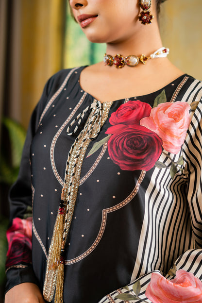 Midnight Rose Long Kameez And Pant