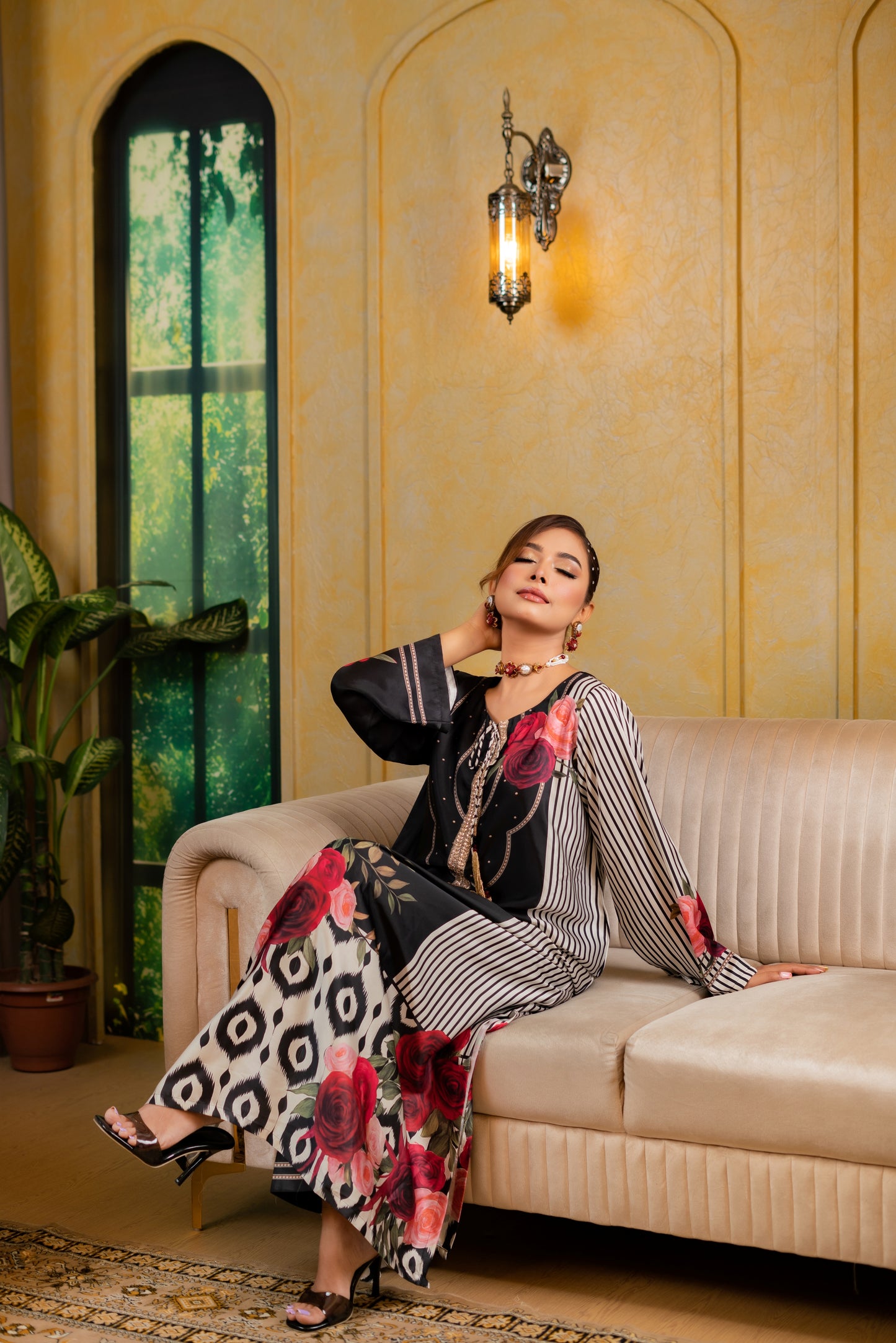 Midnight Rose Long Kameez And Pant