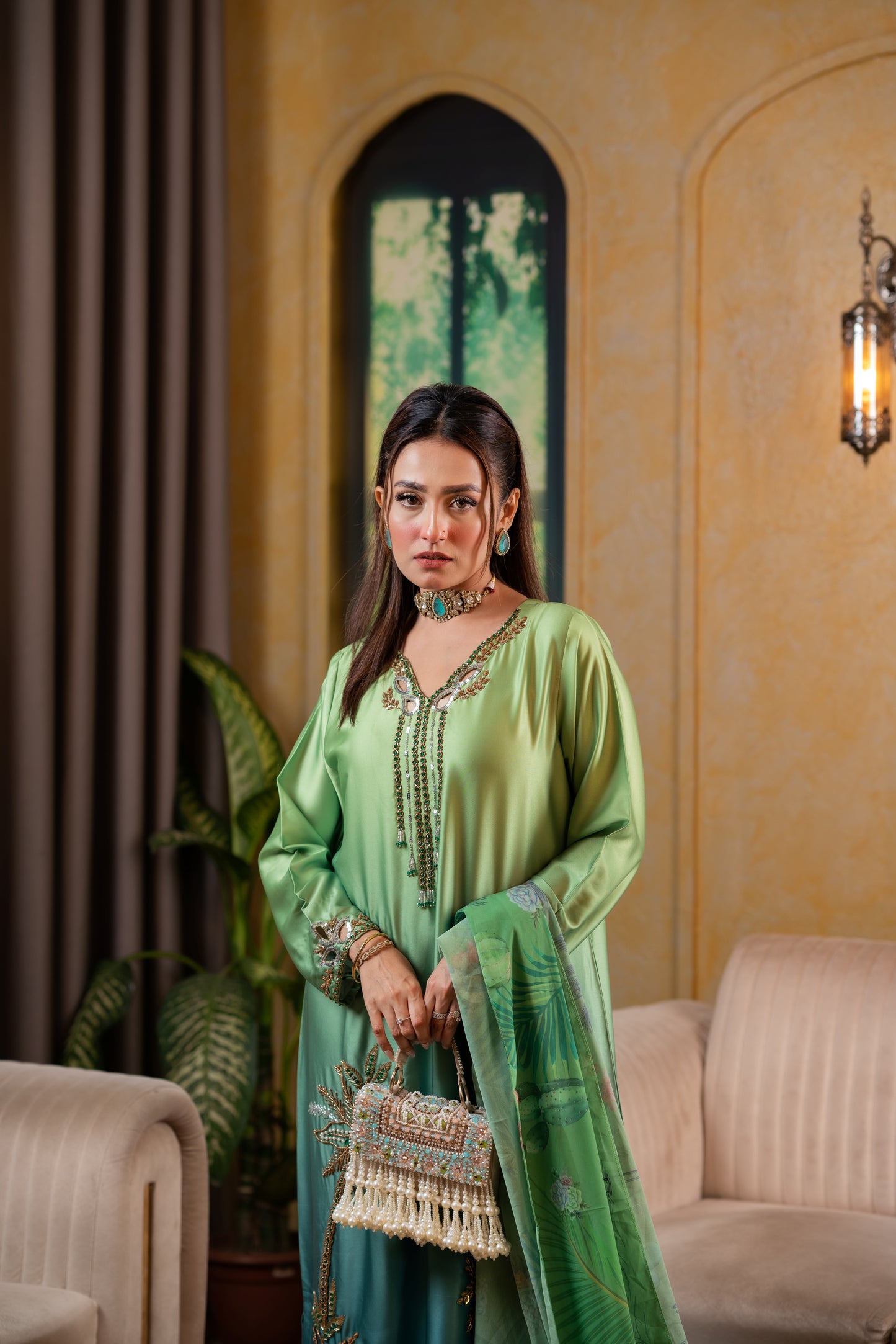 Green Ombre Luxe Kameez And Pant set