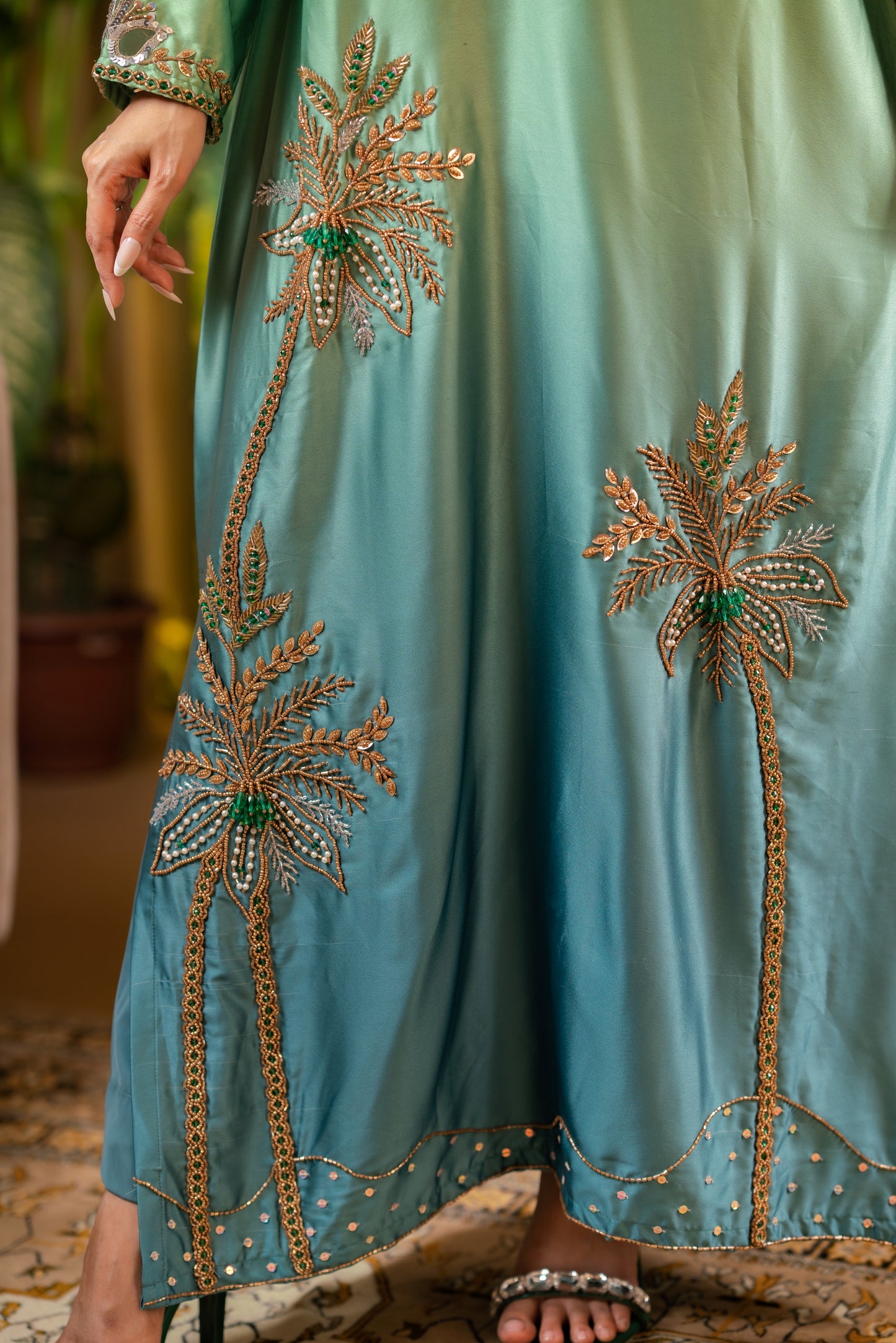 Green Ombre Luxe Kameez And Pant set