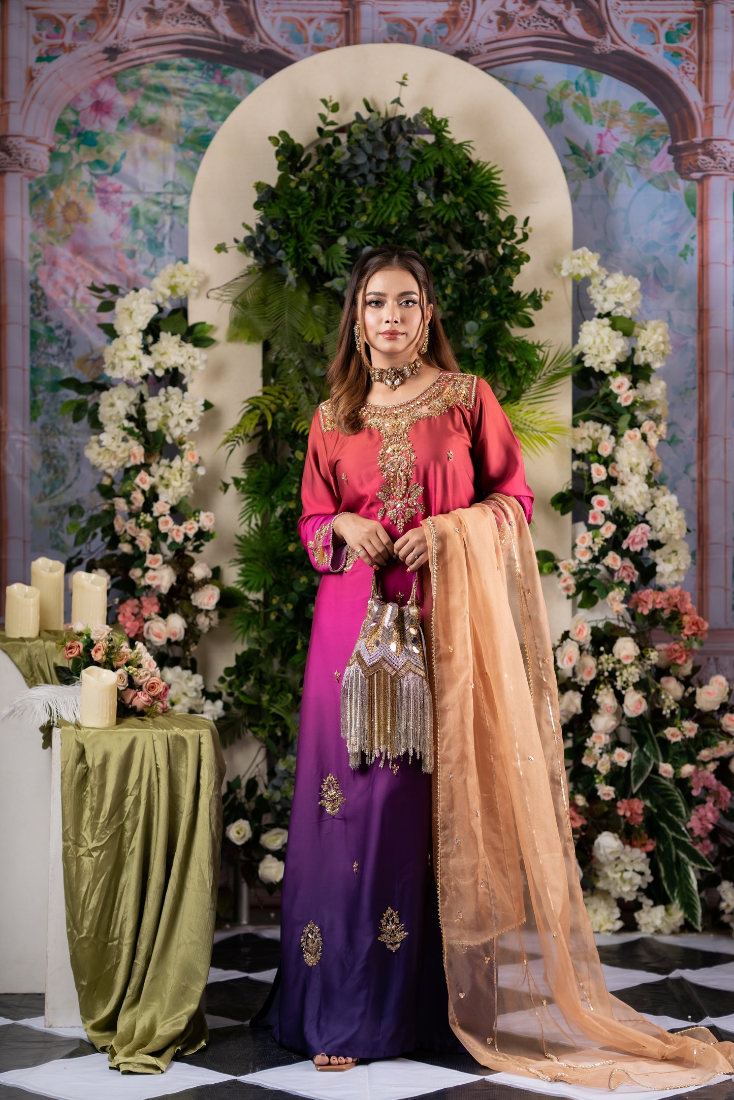 Regal Ombre Elegance Kameez And Pant Set