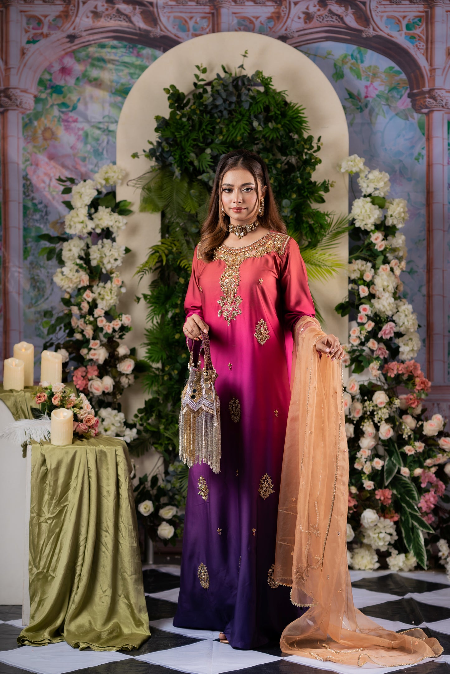 Regal Ombre Elegance Kameez And Pant Set