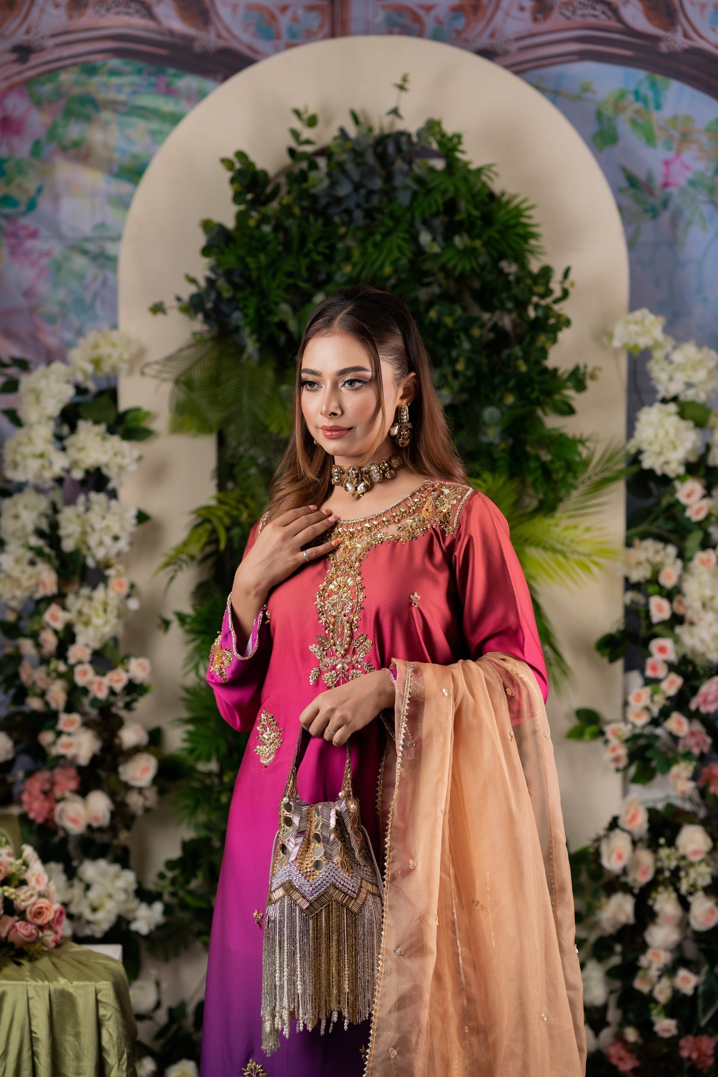 Regal Ombre Elegance Kameez And Pant Set