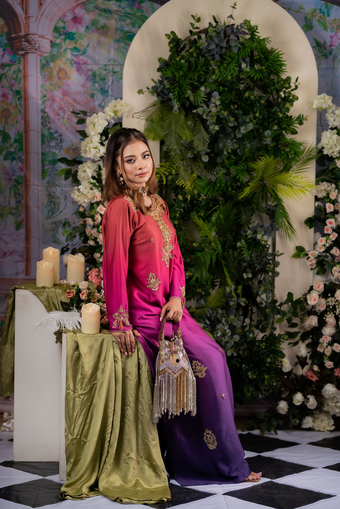 Regal Ombre Elegance Kameez And Pant Set