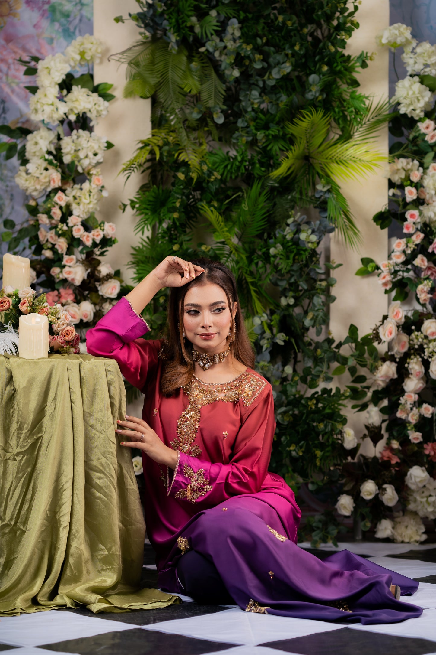 Regal Ombre Elegance Kameez And Pant Set