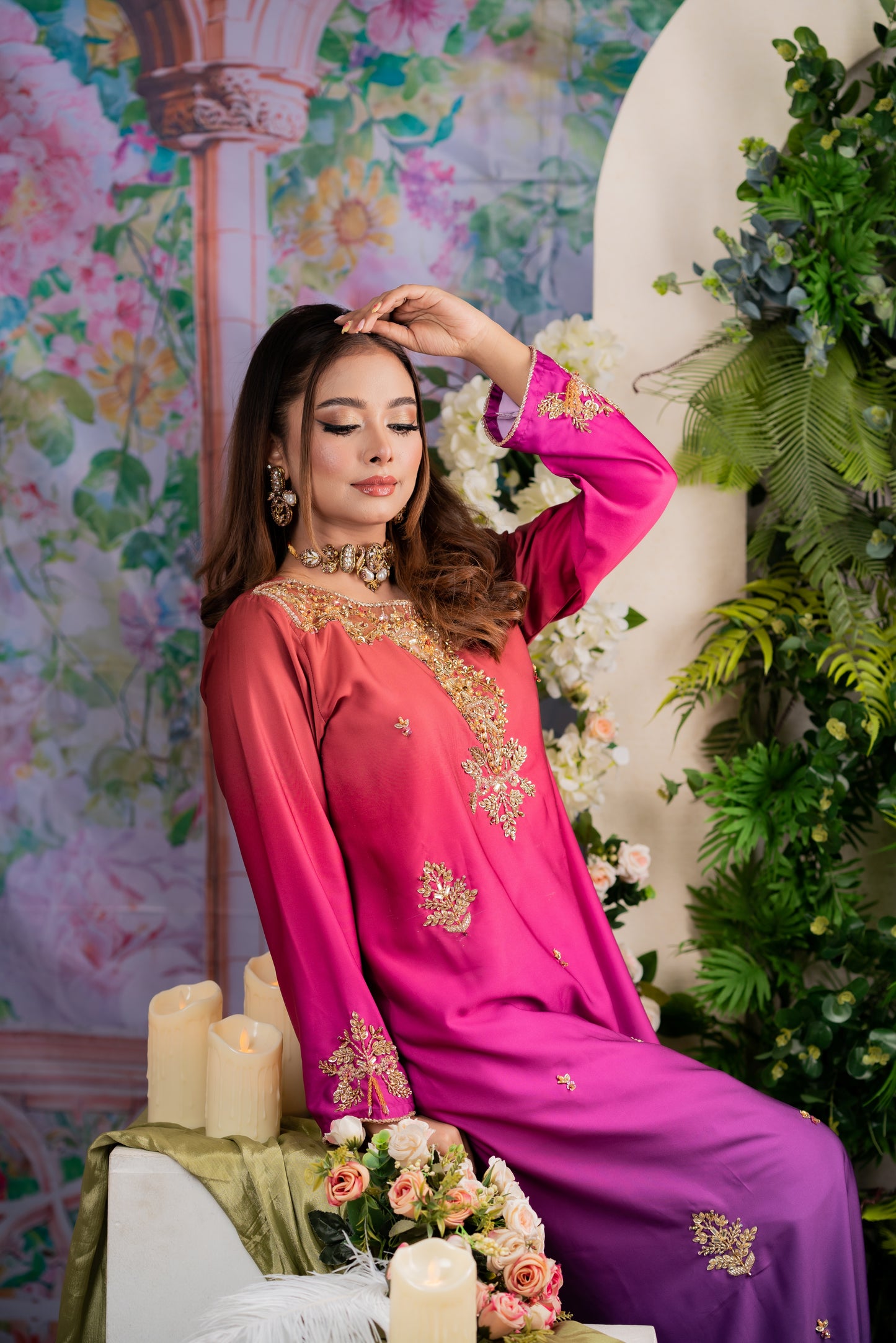 Regal Ombre Elegance Kameez And Pant Set