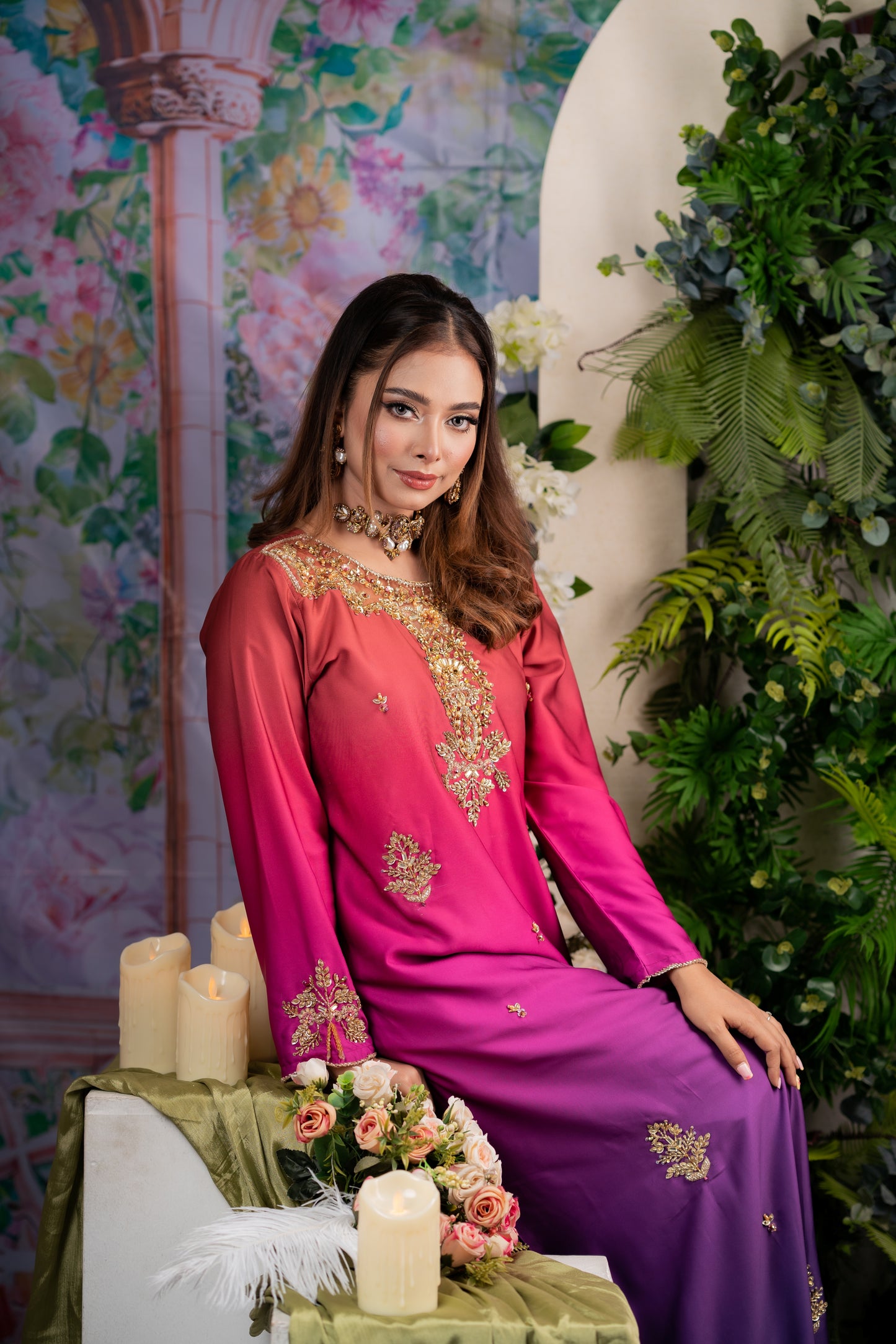 Regal Ombre Elegance Kameez And Pant Set