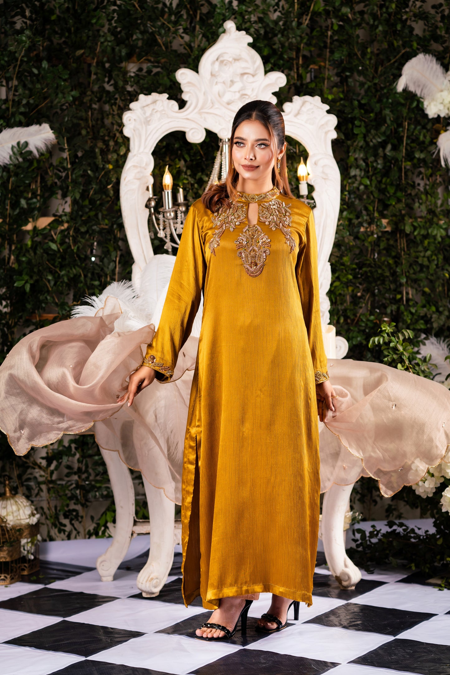 Golden Mustard Karchupi Kameez