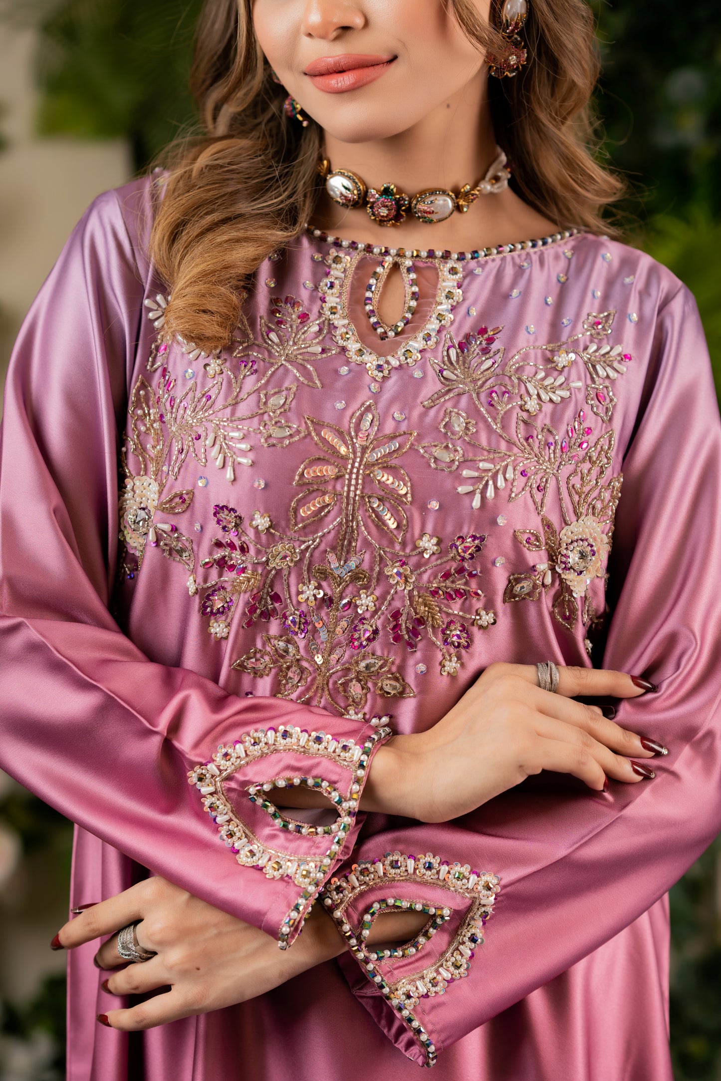 Lavender Ombre Glamour Kameez And Pant Set