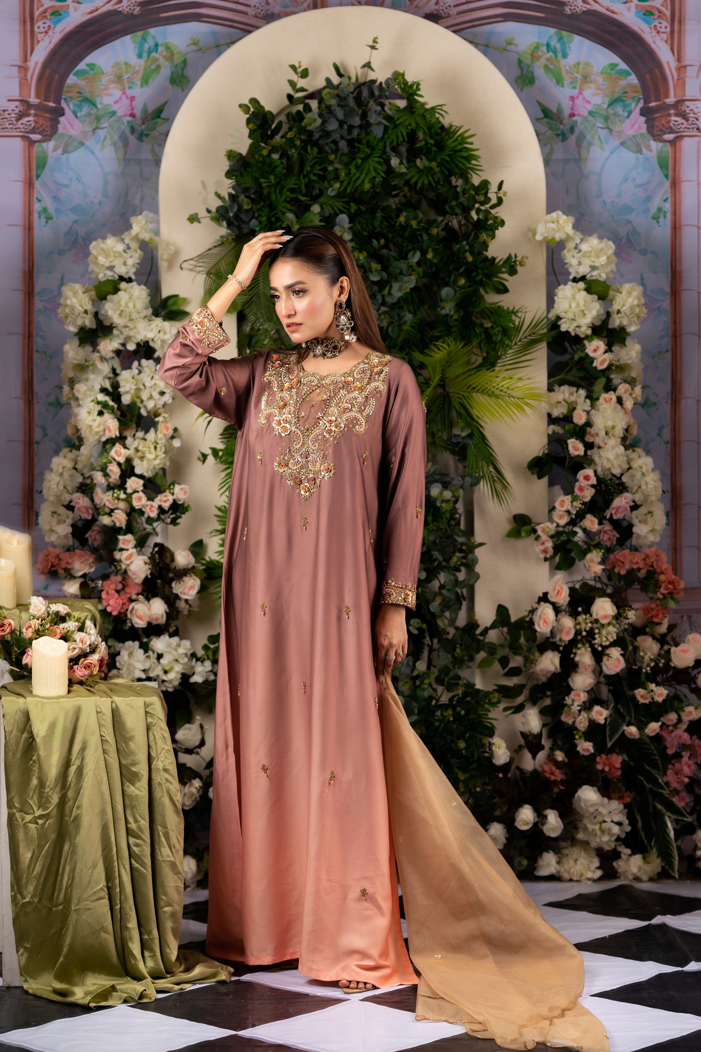 Blush Bronze Grace Kameez And Pant Set