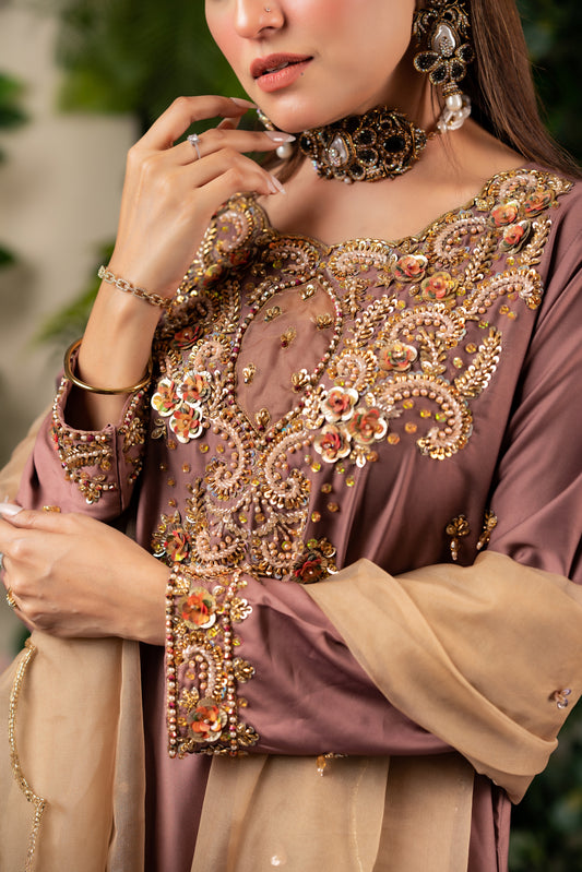 Blush Bronze Grace Kameez And Pant Set