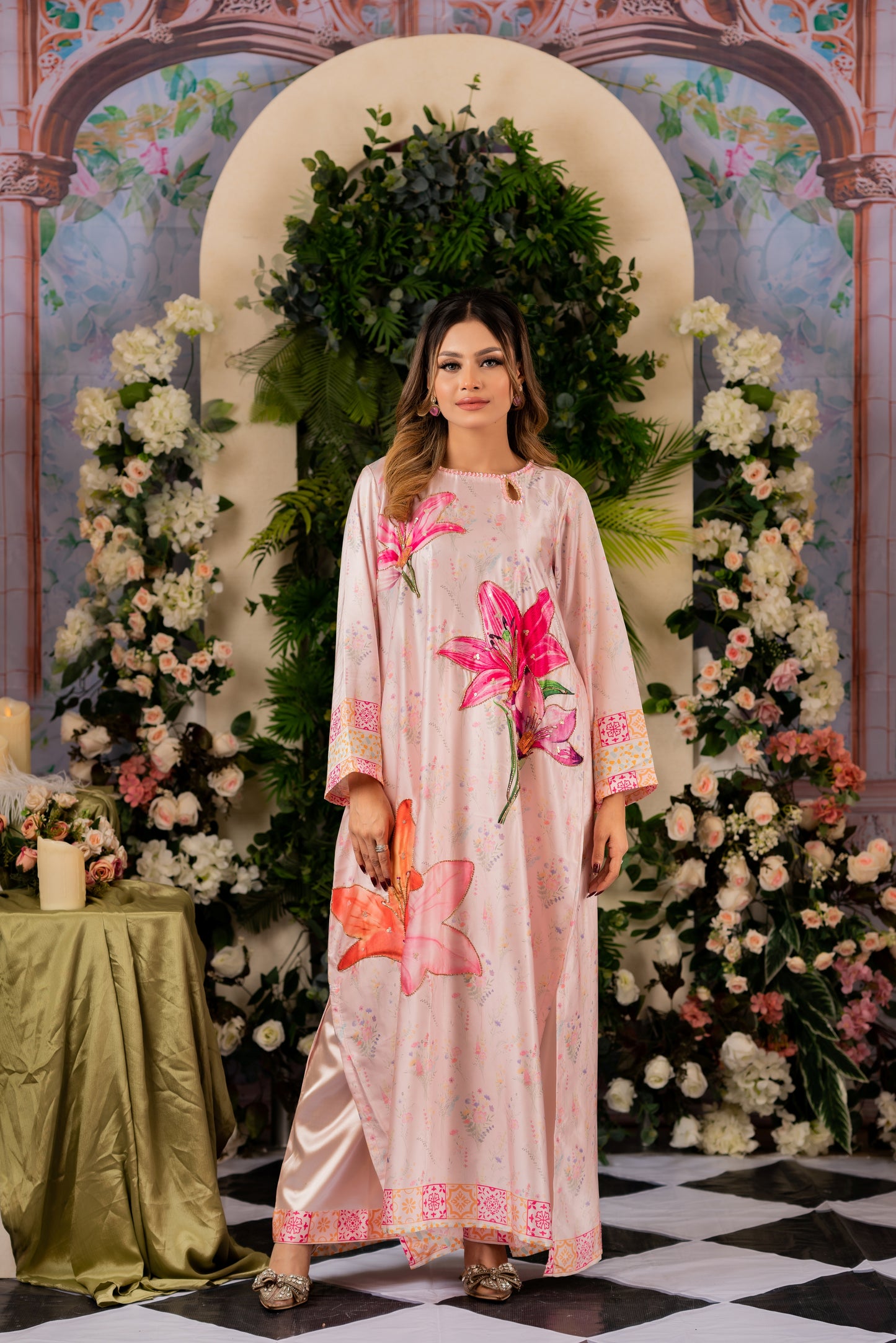 Floral Serenity Long Kameez And Pant