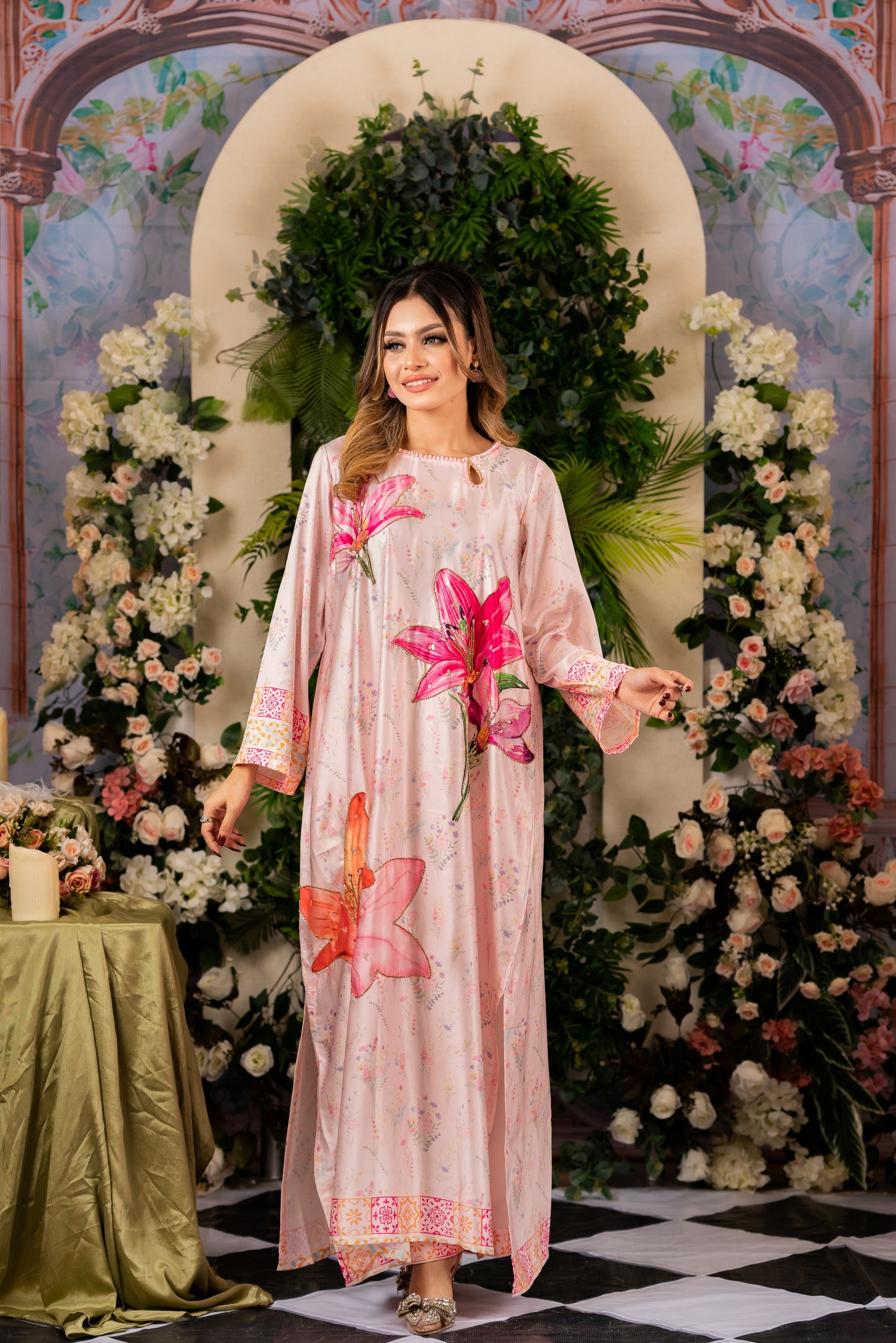 Floral Serenity Long Kameez And Pant