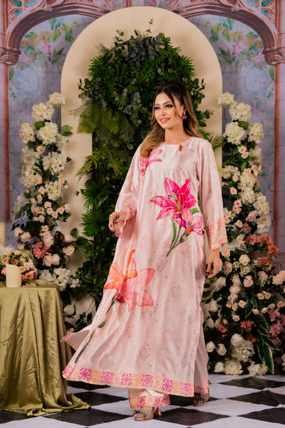 Floral Serenity Long Kameez And Pant