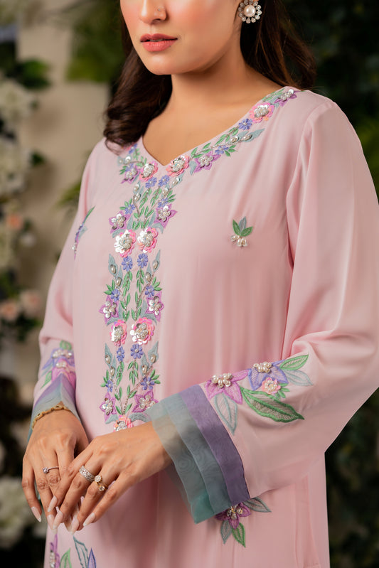 Blush Pink Floral Elegance Three -Piece Set