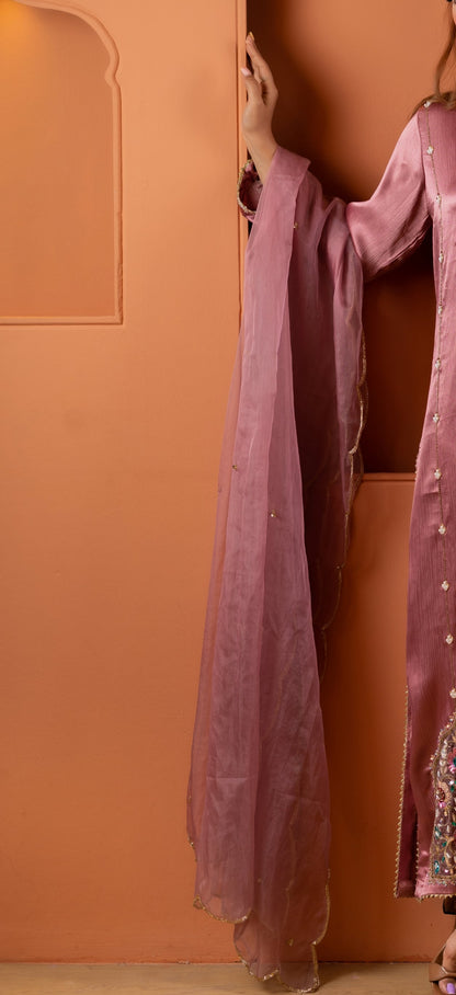 Soft Pink Embroidered Dupatta