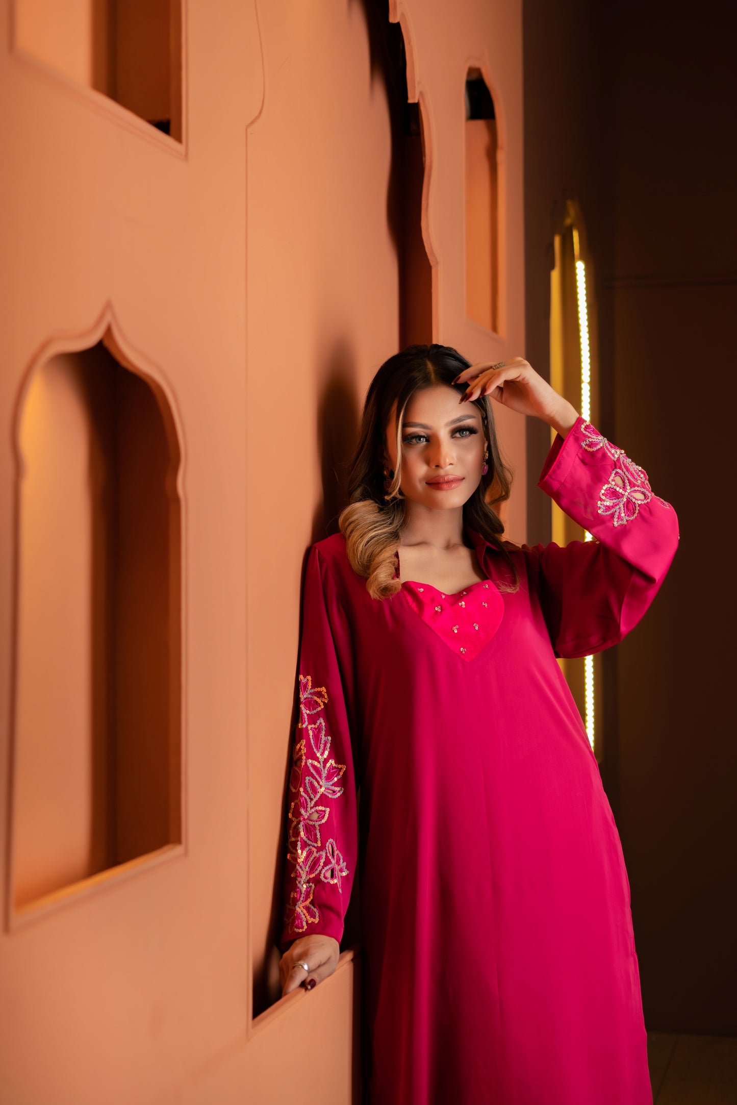 Radiant Ruby Ensemble Kameez And Pant